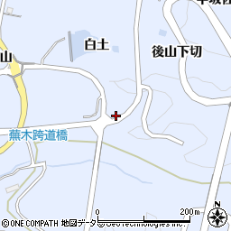 愛知県豊田市下山田代町白土周辺の地図