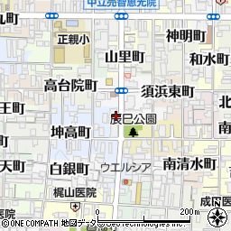 京都府京都市上京区下山里町周辺の地図
