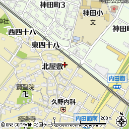 愛知県大府市北崎町北屋敷72周辺の地図