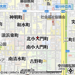 京都府京都市上京区北小大門町周辺の地図
