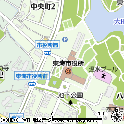 愛知県東海市中央町周辺の地図