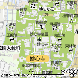 妙心寺庭園周辺の地図