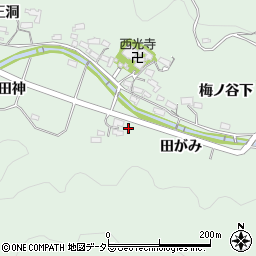 愛知県岡崎市奥殿町田がみ周辺の地図