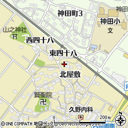 愛知県大府市北崎町北屋敷82周辺の地図