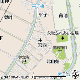 愛知県豊田市永覚町宮西周辺の地図