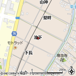 愛知県豊田市永覚町池下周辺の地図