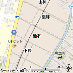 愛知県豊田市永覚町（池下）周辺の地図