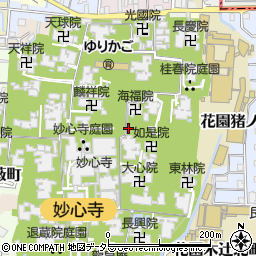 京都府京都市右京区花園妙心寺町周辺の地図