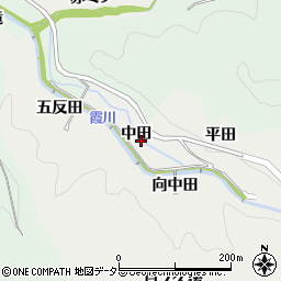 愛知県岡崎市渡通津町中田周辺の地図