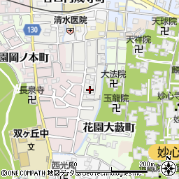 京都府京都市右京区花園一条田町周辺の地図