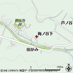 愛知県岡崎市奥殿町（梅ノ谷下）周辺の地図