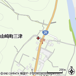 兵庫県宍粟市山崎町三津492周辺の地図