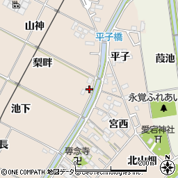 愛知県豊田市永覚町梨畔周辺の地図