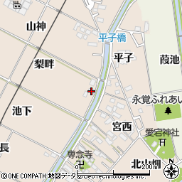 愛知県豊田市永覚町（梨畔）周辺の地図
