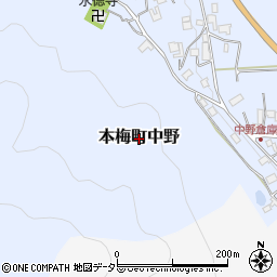 京都府亀岡市本梅町中野周辺の地図