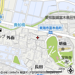 愛知県東海市富木島町貴船41-1周辺の地図