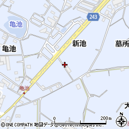 愛知県大府市長草町（新池）周辺の地図