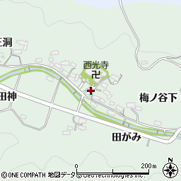 愛知県岡崎市奥殿町寺屋敷周辺の地図