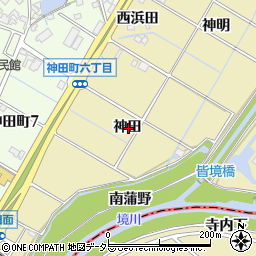 愛知県大府市北崎町神田周辺の地図
