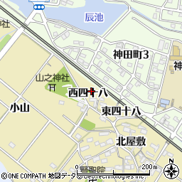 愛知県大府市北崎町（西四十八）周辺の地図