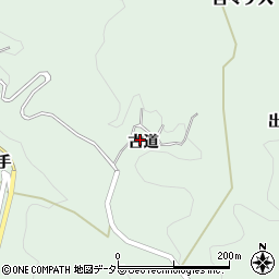 愛知県豊田市長沢町古道周辺の地図