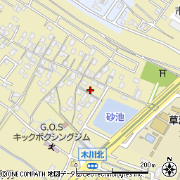 滋賀県草津市木川町980-2周辺の地図