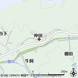 愛知県岡崎市奥殿町仲田周辺の地図