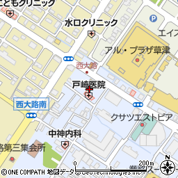 滋賀県草津市西大路町周辺の地図