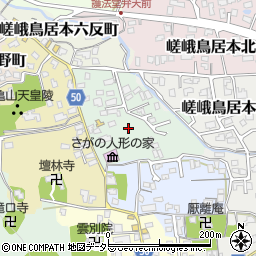 京都府京都市右京区嵯峨鳥居本仏餉田町周辺の地図