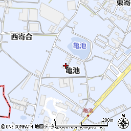 愛知県大府市長草町亀池周辺の地図
