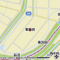 愛知県大府市北崎町東新田周辺の地図