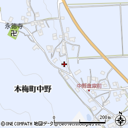 京都府亀岡市本梅町中野清水口周辺の地図