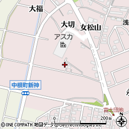 愛知県豊田市中根町新神周辺の地図