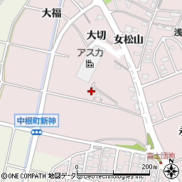 愛知県豊田市中根町（新神）周辺の地図