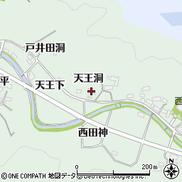 愛知県岡崎市奥殿町天王洞周辺の地図
