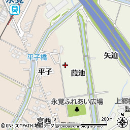 愛知県豊田市鴛鴨町葭池周辺の地図