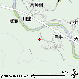 愛知県岡崎市奥殿町（寒並）周辺の地図
