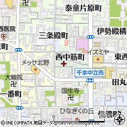 京都府京都市上京区西中筋町周辺の地図