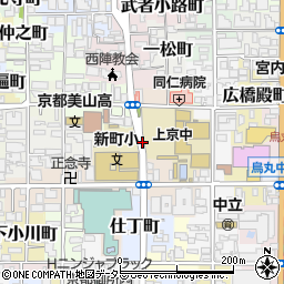 京都府京都市上京区正親町周辺の地図