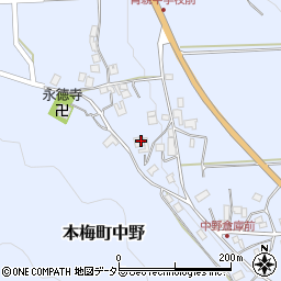 京都府亀岡市本梅町中野片山周辺の地図