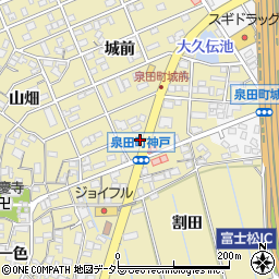 愛知県刈谷市泉田町城前168周辺の地図