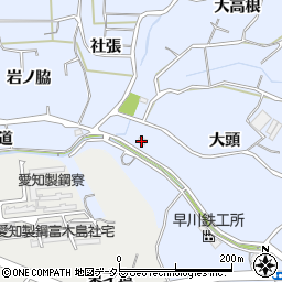 愛知県東海市荒尾町大頭周辺の地図