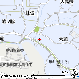 愛知県東海市荒尾町（大頭）周辺の地図