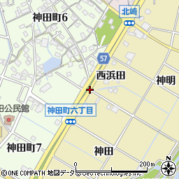 愛知県大府市北崎町（中根）周辺の地図
