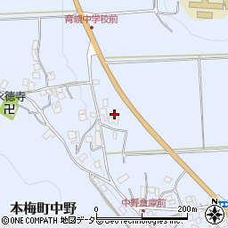 京都府亀岡市本梅町中野酒井垣内周辺の地図