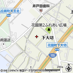 愛知県豊田市花園町下大切周辺の地図
