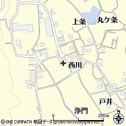 京都府亀岡市稗田野町鹿谷西川周辺の地図