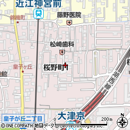 滋賀県大津市桜野町1丁目周辺の地図