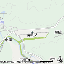 愛知県岡崎市渡通津町赤ミノ周辺の地図