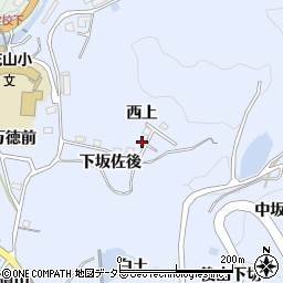 愛知県豊田市下山田代町西上周辺の地図